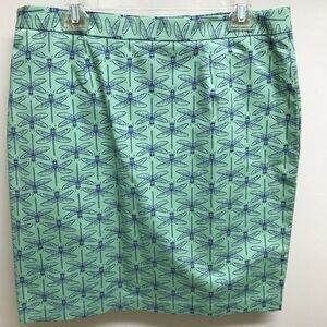 Brooks Brothers Dragonfly Print Cotton Skirt, Light Green, NWT, Size 12
